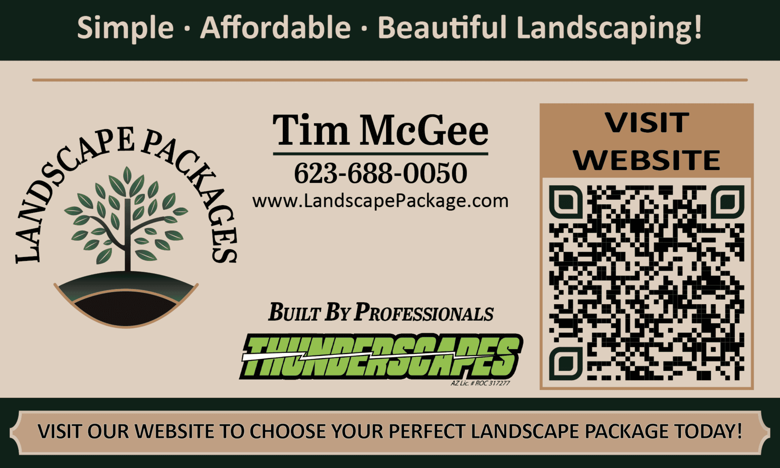 Front Landscape Packages business ard